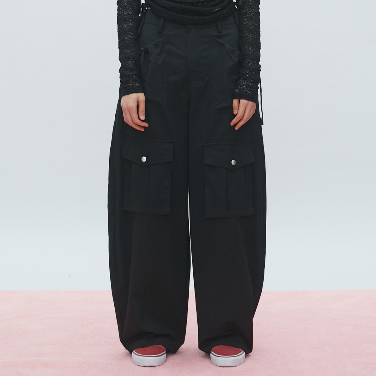 라라폭스(LALAFOX) THIN CARGO POCKET PANTS 포켓 카고 바지 BLACK BR2WP004