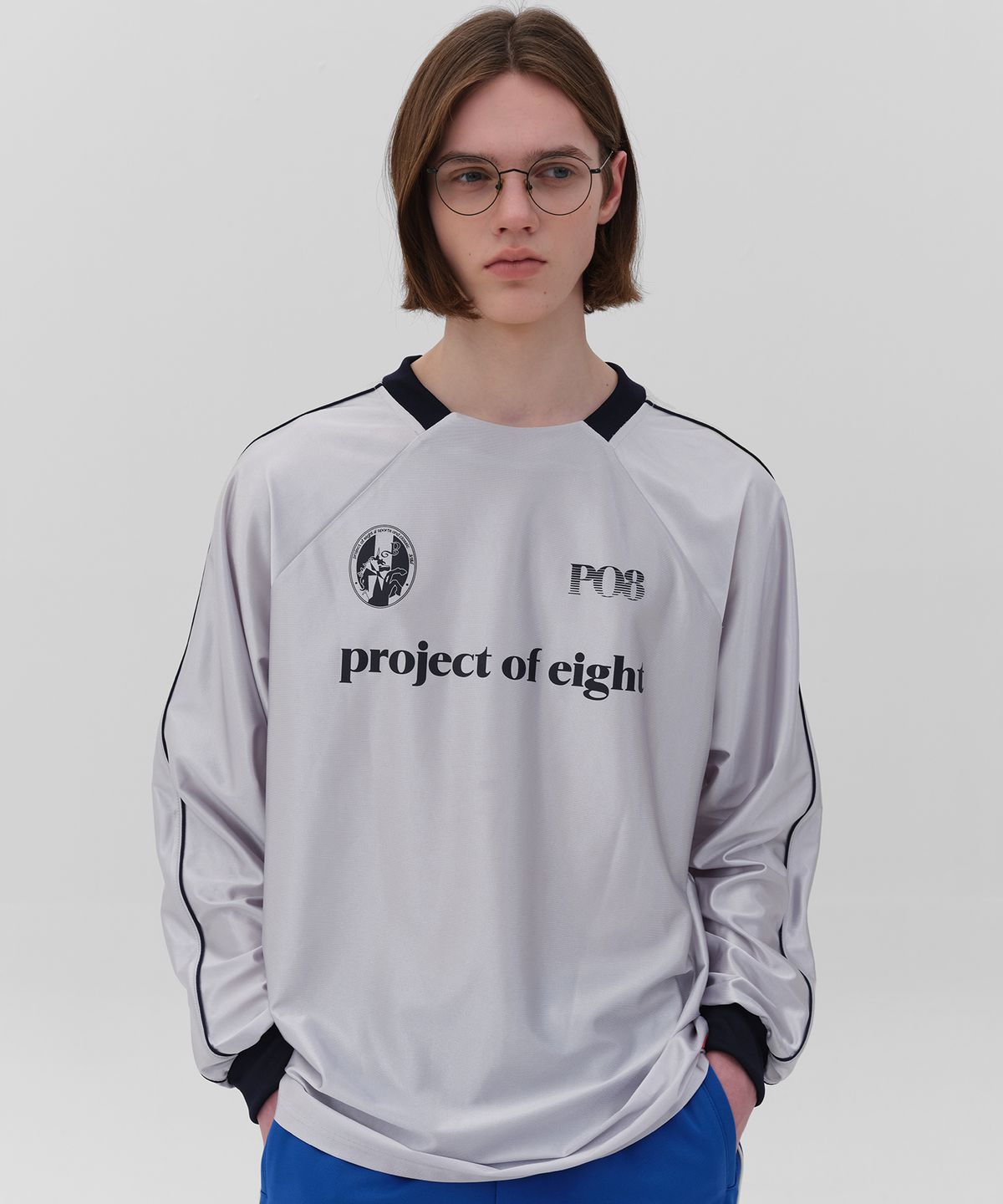 피오팔(PO8) PO8 LEAGUE LONG SLEEVE T-SHIRTS - GREY