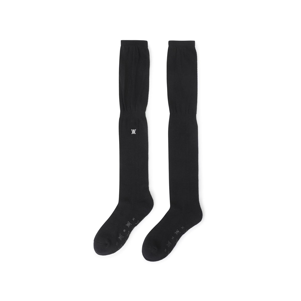 어뉴골프(ANEW GOLF) WOMEN LOGO POINT OVER THE KNEE SOCKS _BK
