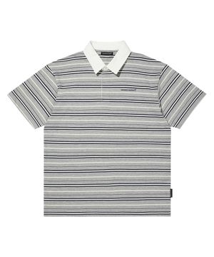 STRIPE POLO TEE (GREY)
