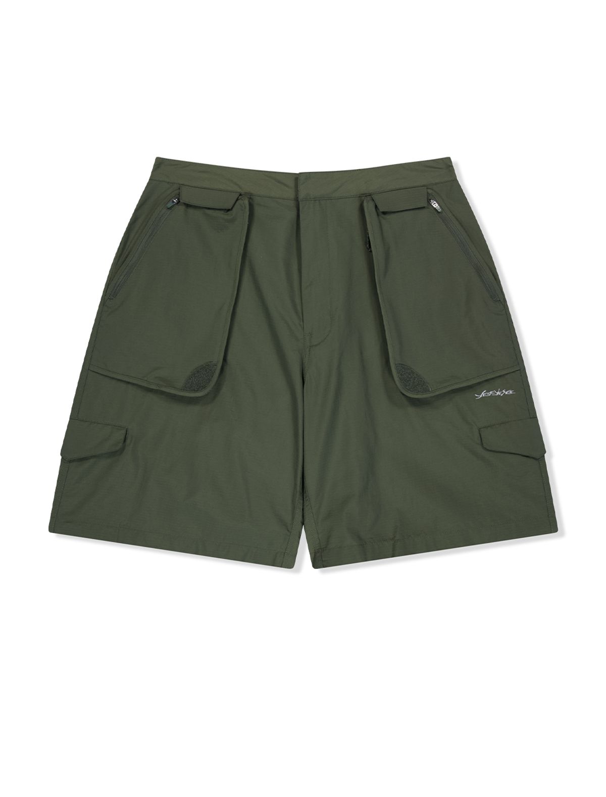 예스아이씨(YESEYESEE) Striking Cargo Shorts Olive