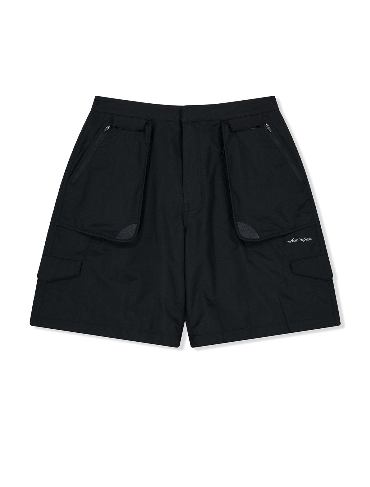 예스아이씨(YESEYESEE) Striking Cargo Shorts Black