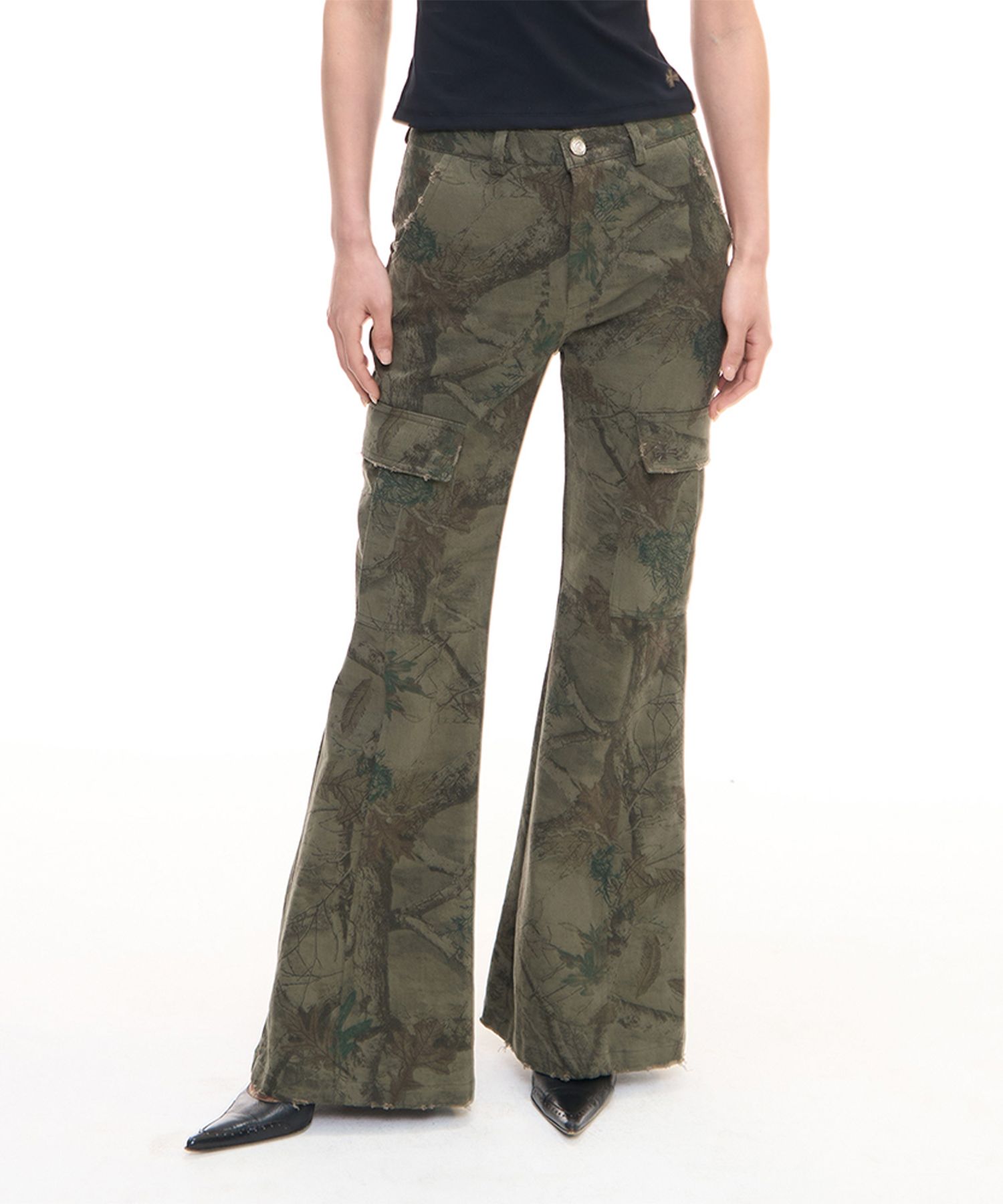 MUSINSA | 2000ARCHIVES DAMAGED CARGO PANTS (TREE CAMO)