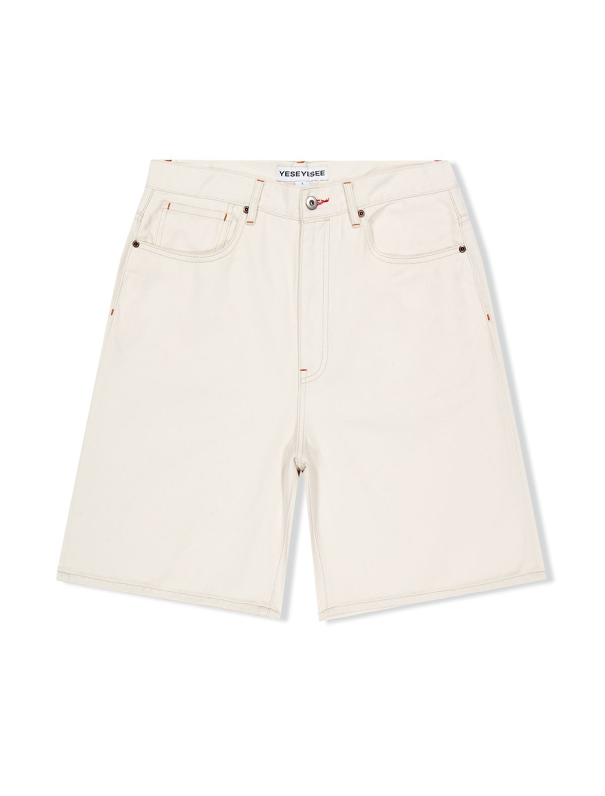 예스아이씨(YESEYESEE) Basal 5 Pockets Denim Shorts Cream