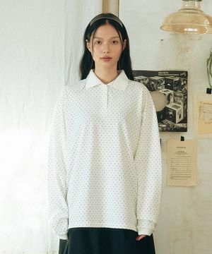 도트 피케 카라 티셔츠_아이보리