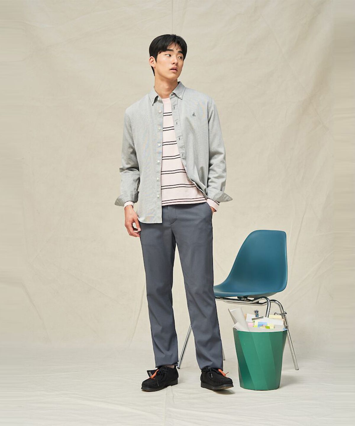 빈폴 멘(BEANPOLE MEN) 트리아세테이트 슬림 팬츠  애쉬 (BC5321C084)