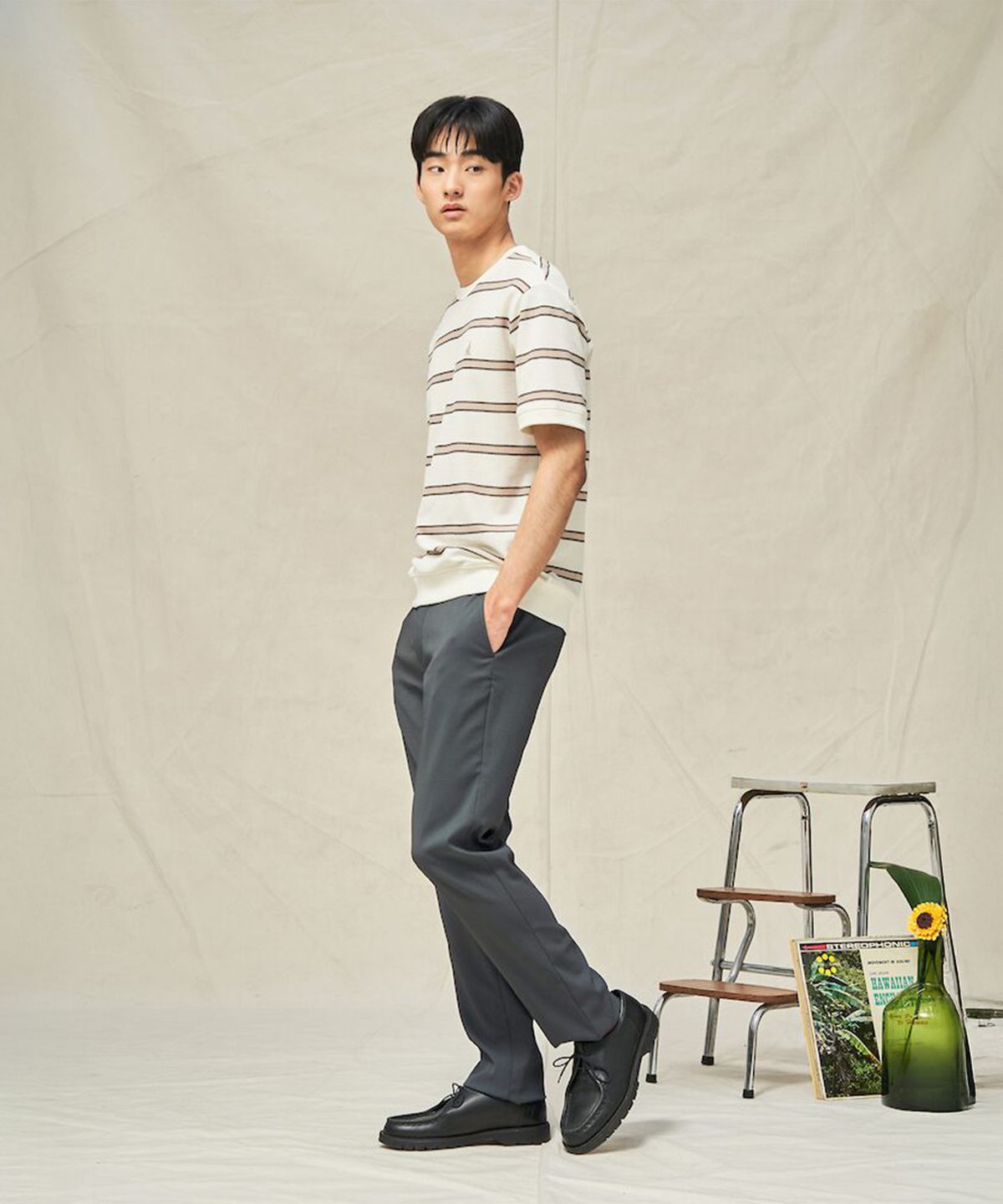 빈폴 멘(BEANPOLE MEN) 트리아세테이트 슬림 팬츠  카키 (BC5321C08H)