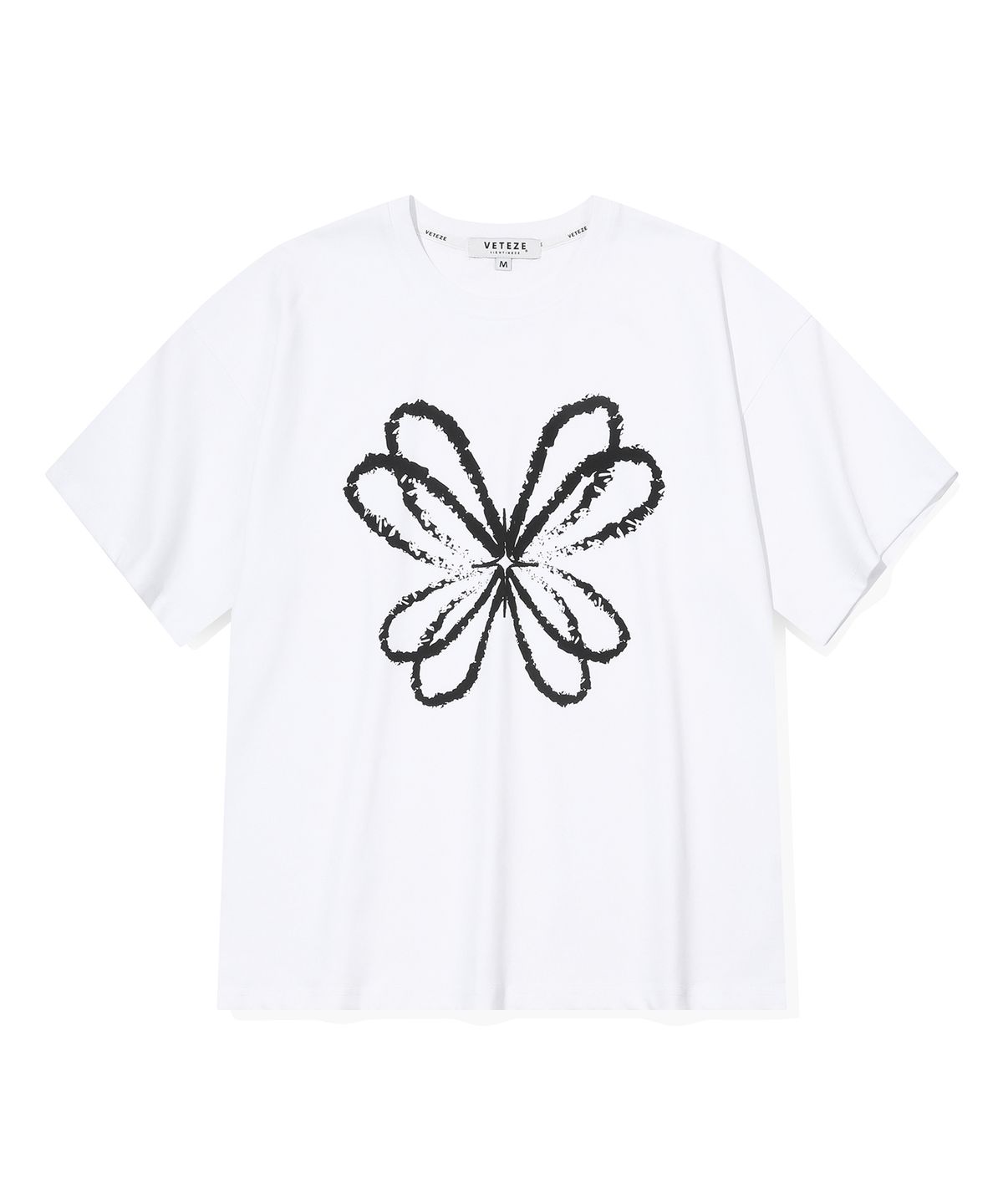 베테제(VETEZE) 오브에 스타리본 스프레이 티셔츠 (WHITE)