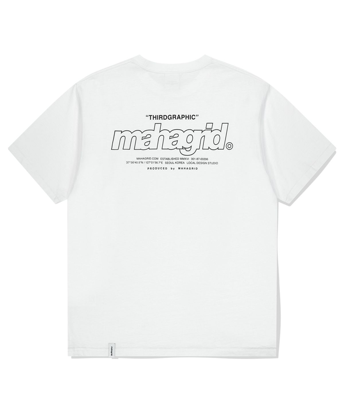 마하그리드(MAHAGRID) BACK THIRD LOGO TEE WHITE(MG2FMMT502A)