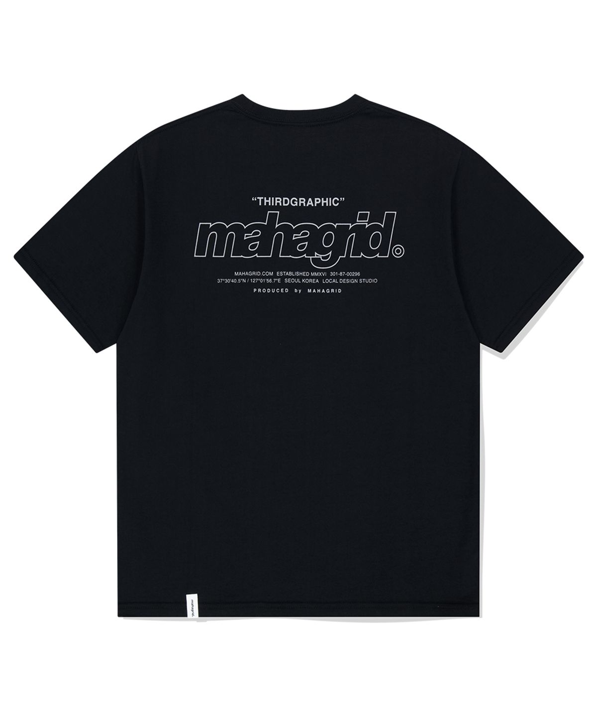 마하그리드(MAHAGRID) BACK THIRD LOGO TEE BLACK(MG2FMMT502A)