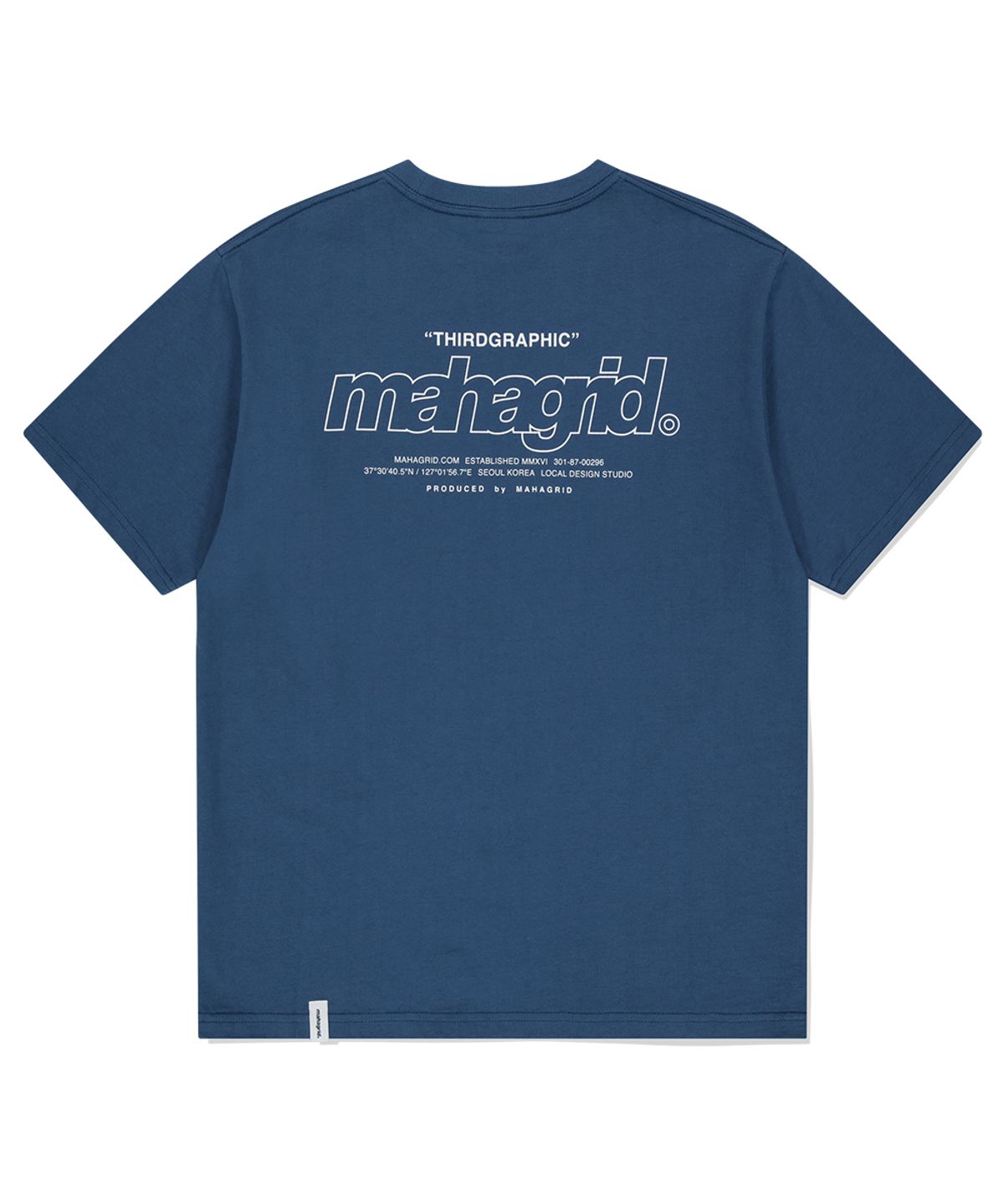 마하그리드(MAHAGRID) BACK THIRD LOGO TEE BLUE(MG2FMMT502A)