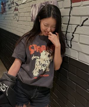 STRANGE PUPPY TEE CHARCOAL(MG2FMMT506A)