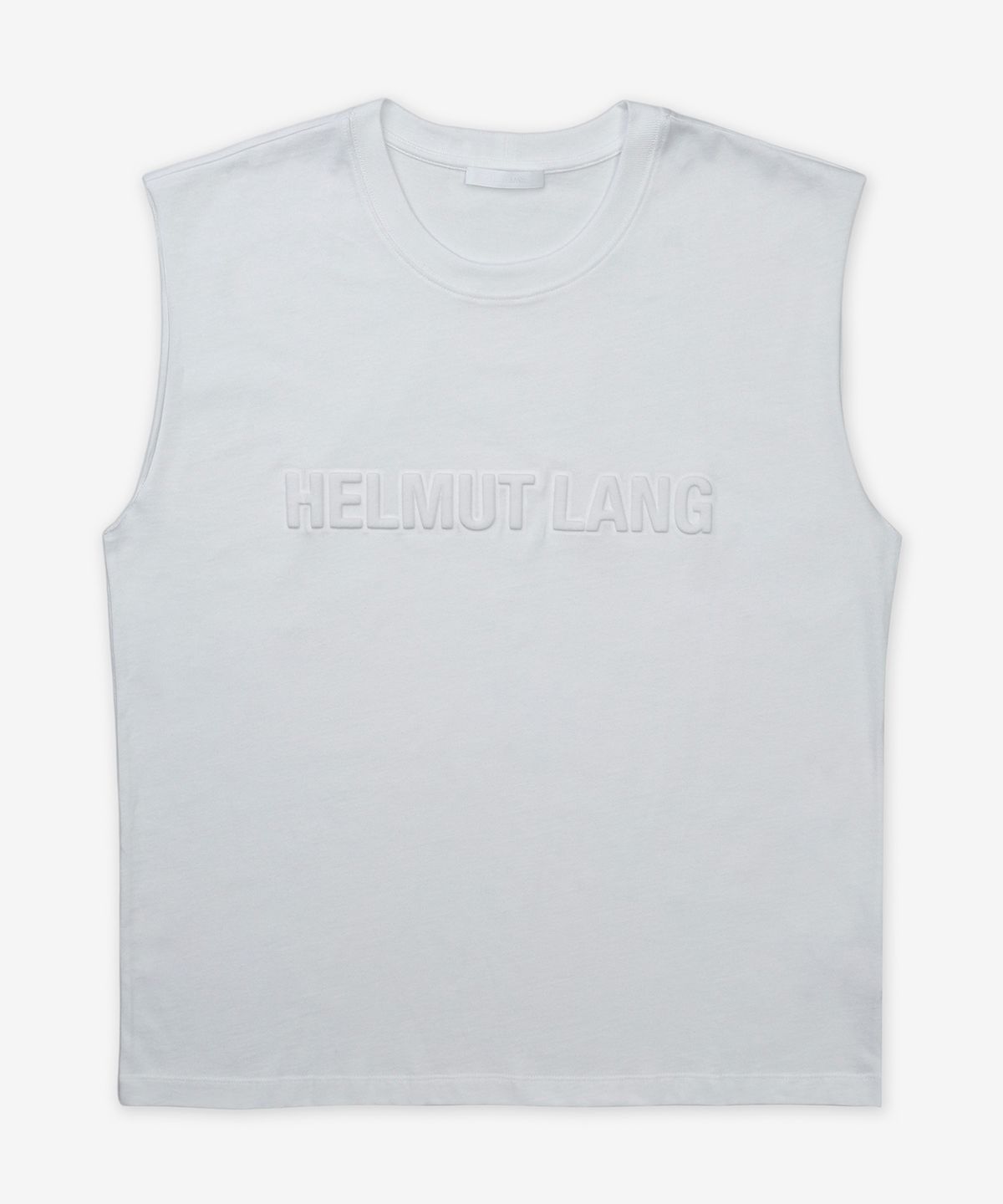 헬무트 랭(HELMUT LANG) 엠보싱 로고 탱크 민소매 티셔츠 - 옵틱 화이트 / P01HM502c7j