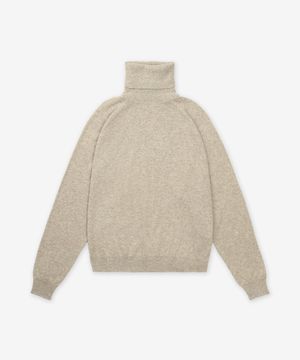 캐시미어 카상드르 자수 로고 하이넥 니트 - 베이지 / 820746YALL22601