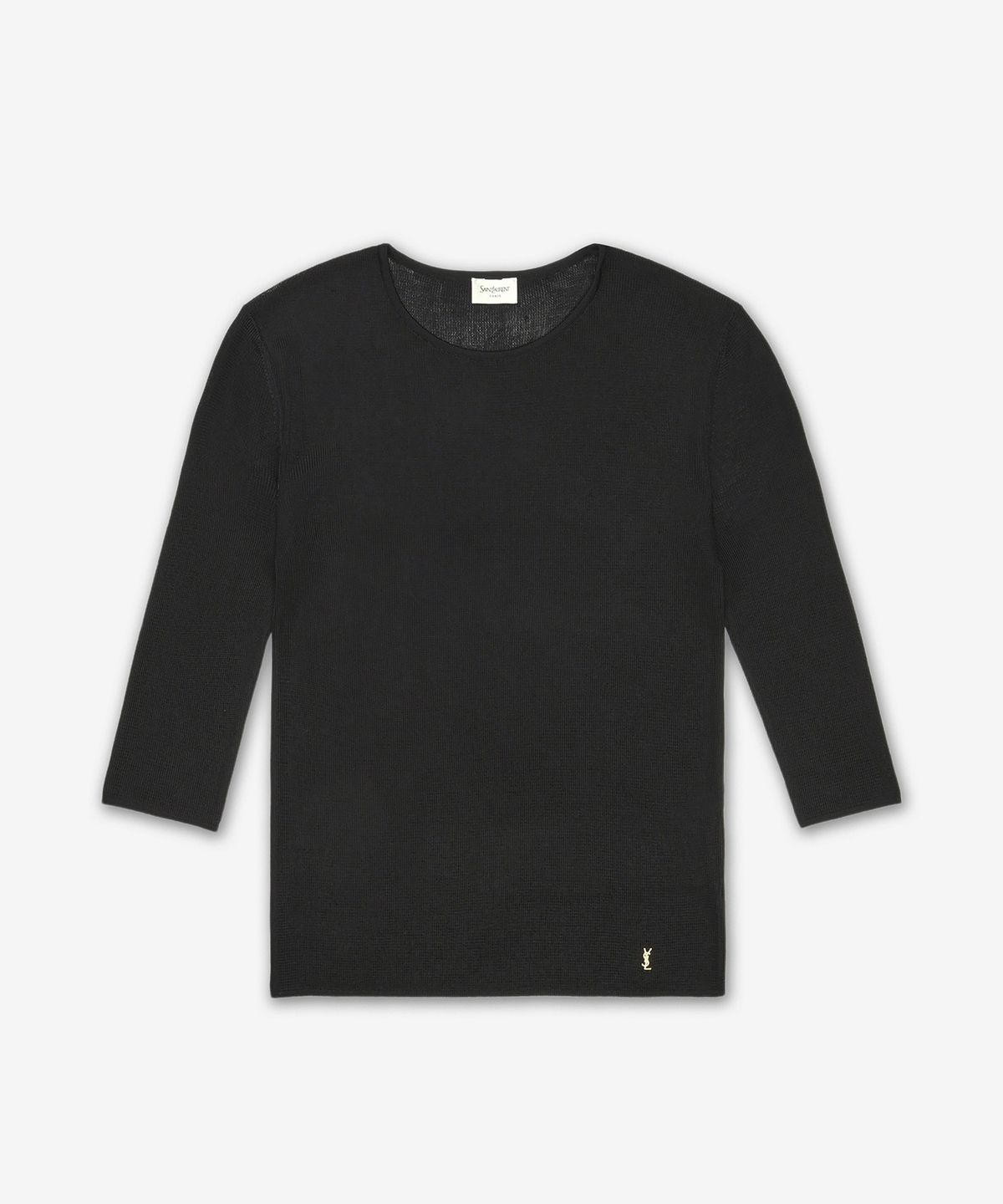 생로랑(SAINT LAURENT) 카상드르 하프 숏 슬리브 니트 - 블랙 / 819910Y75WA1000