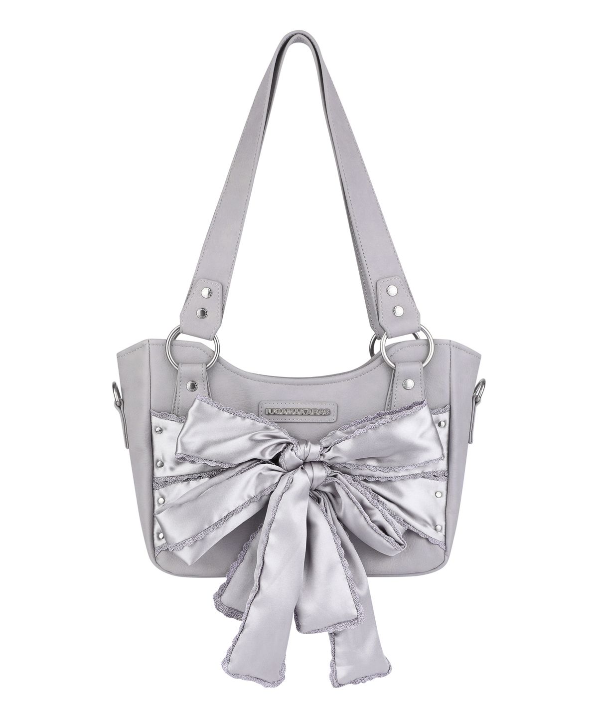 이우가마카라스(IUGAMAKARAS) Laced Ribbon Leather Shoulder Bag (Light Purple)