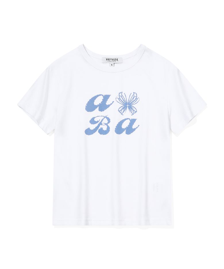 오브에 ABA 스타리본 하프 티셔츠 (WHITE)