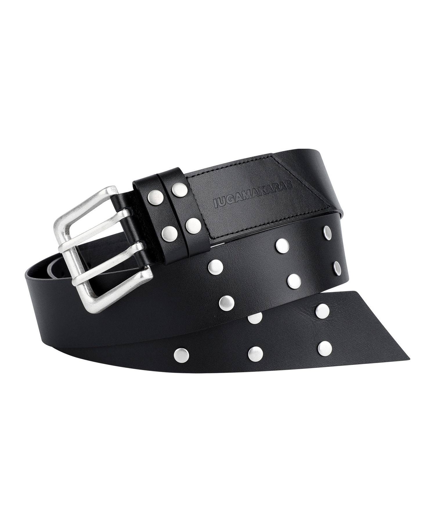 IUGAMAKARAS★韓国★人気★40mm Double Point Belt ベルト MUSINSA | IUGAMAKARAS 40mm Double Point Belt (Black)