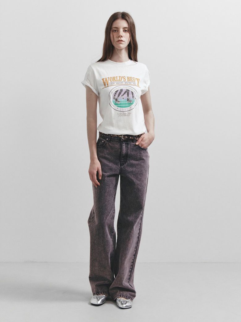 Purple Colored Denim Pants in Purple VJ5SL404-82