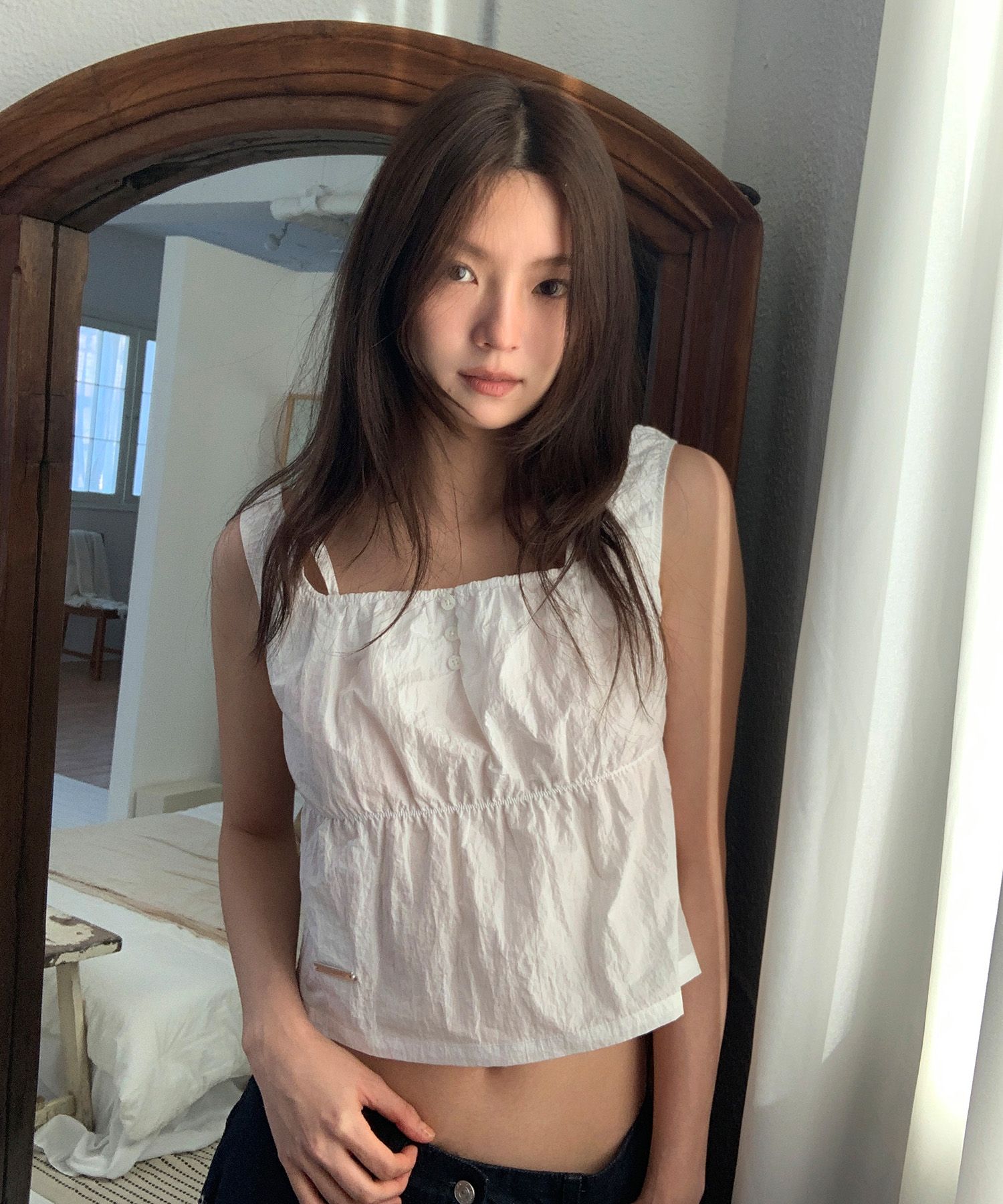 [CITYBREEZE]25SS●DOUBLE STRAP SQUARED NECK SLEEVELESS TOP MUSINSA | CITYBREEZE WOMAN Double Strap Square Neck