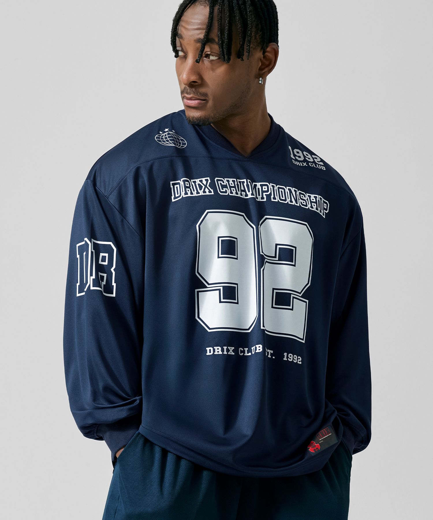 DRIX ■ Rugby Overfit Mesh Jersey Half Sleeve MUSINSA | DRIX Rugby Overfit Mesh Jersey Half Sleeve_Navy