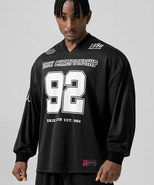 럭비 오버핏 저지 롱 슬리브_블랙