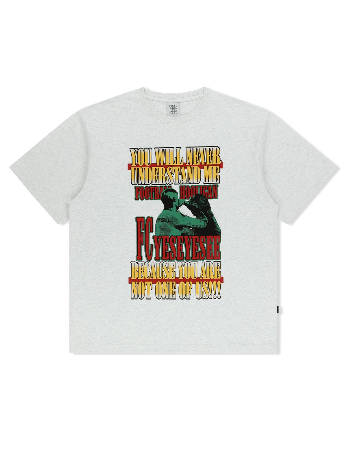 예스아이씨(YESEYESEE) Y.E.S Hooligan Tee Light Grey