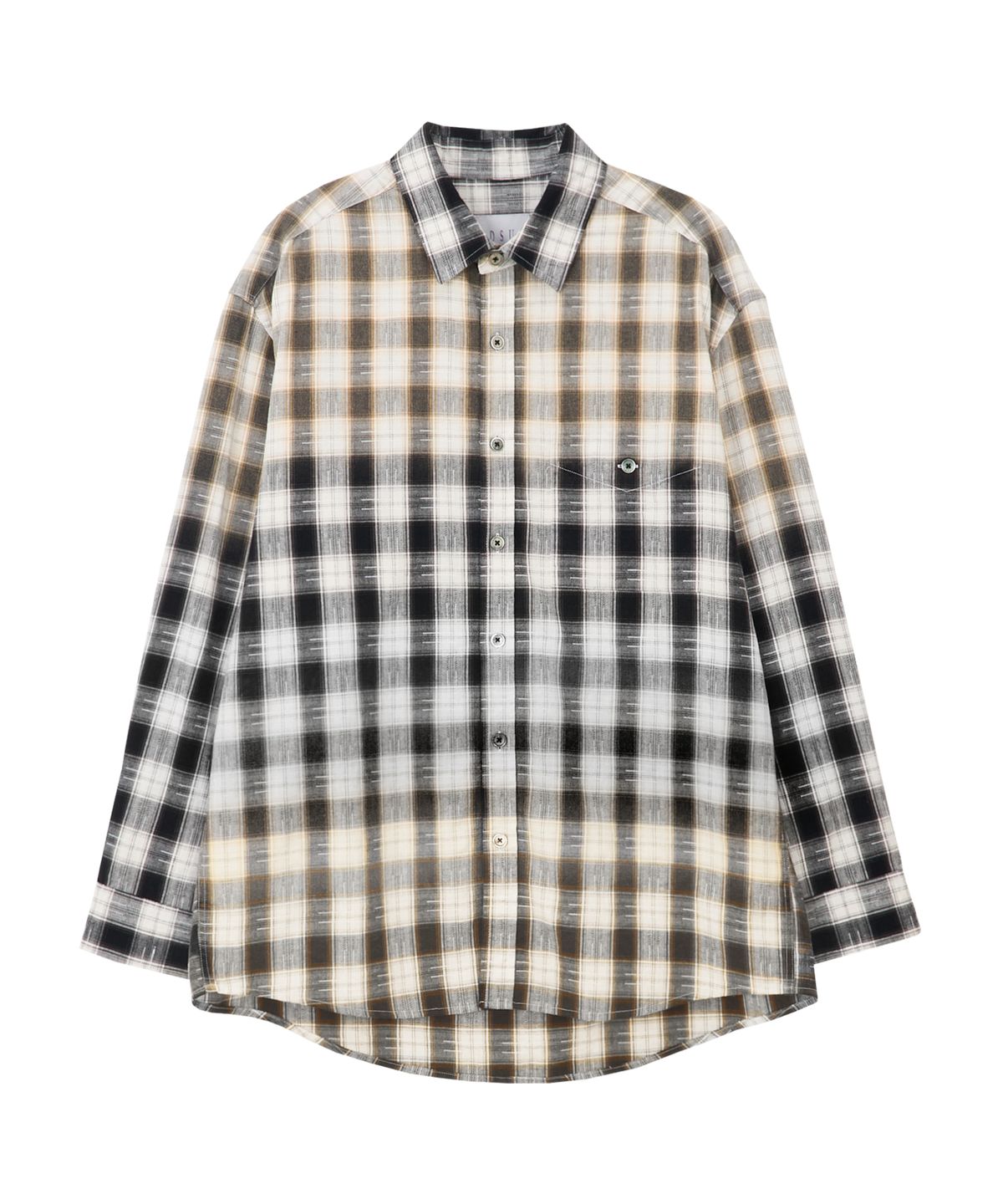 미드선(MIDSUN) Bleached Cotton Shirt-Black