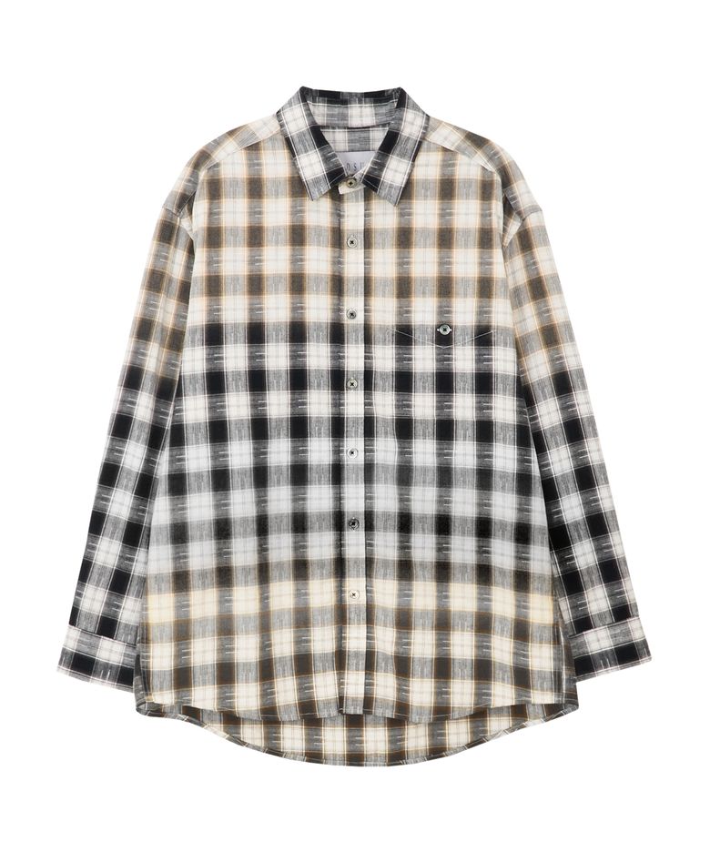 Bleached Cotton Shirt-Black