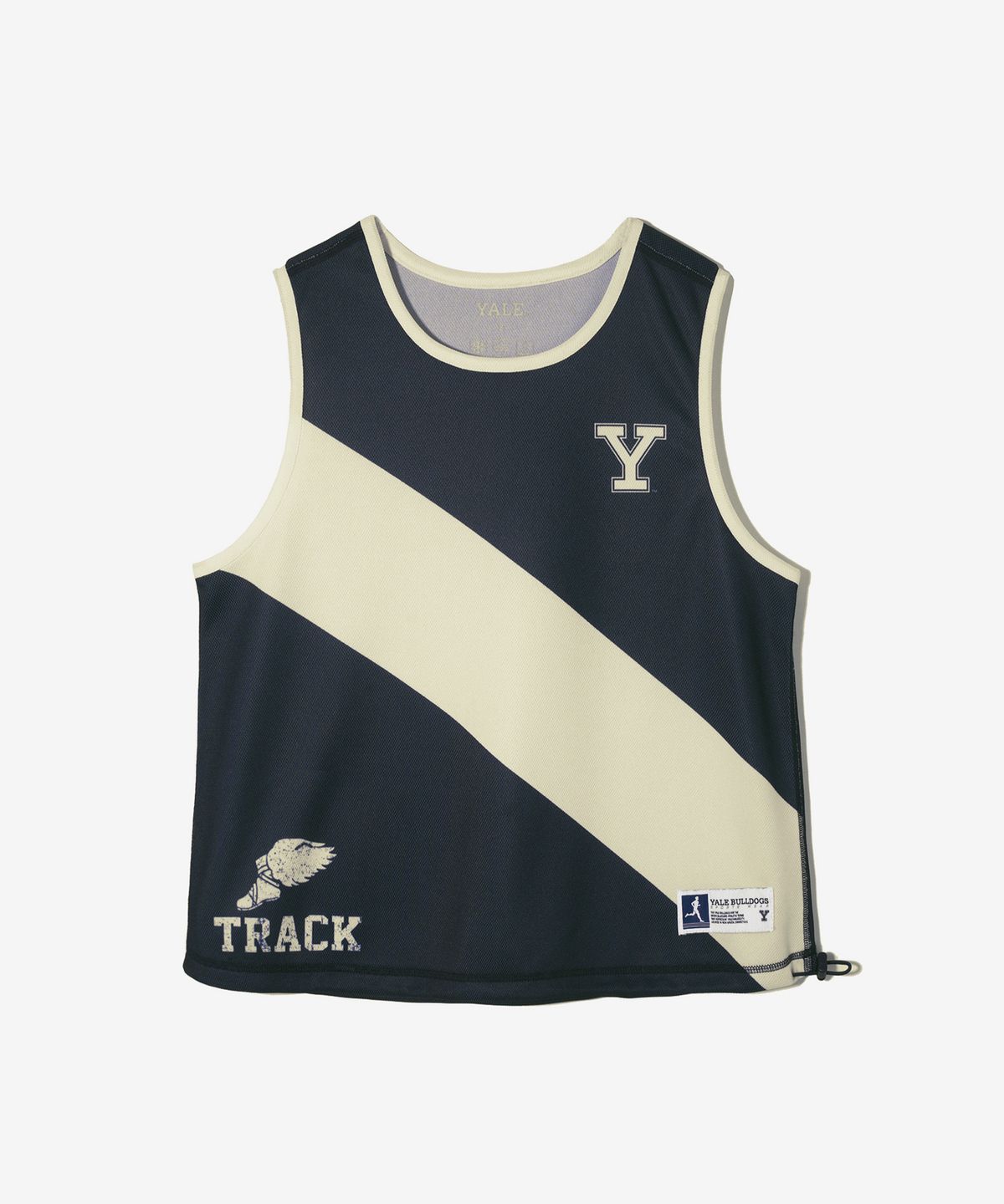 예일(YALE) 우먼즈 메쉬 러닝 크롭 슬리브리스_네이비