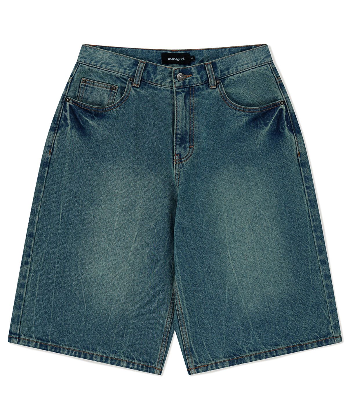 마하그리드(MAHAGRID) MUD WASHING DENIM SHORT BLUE(MG2FMMD170A)