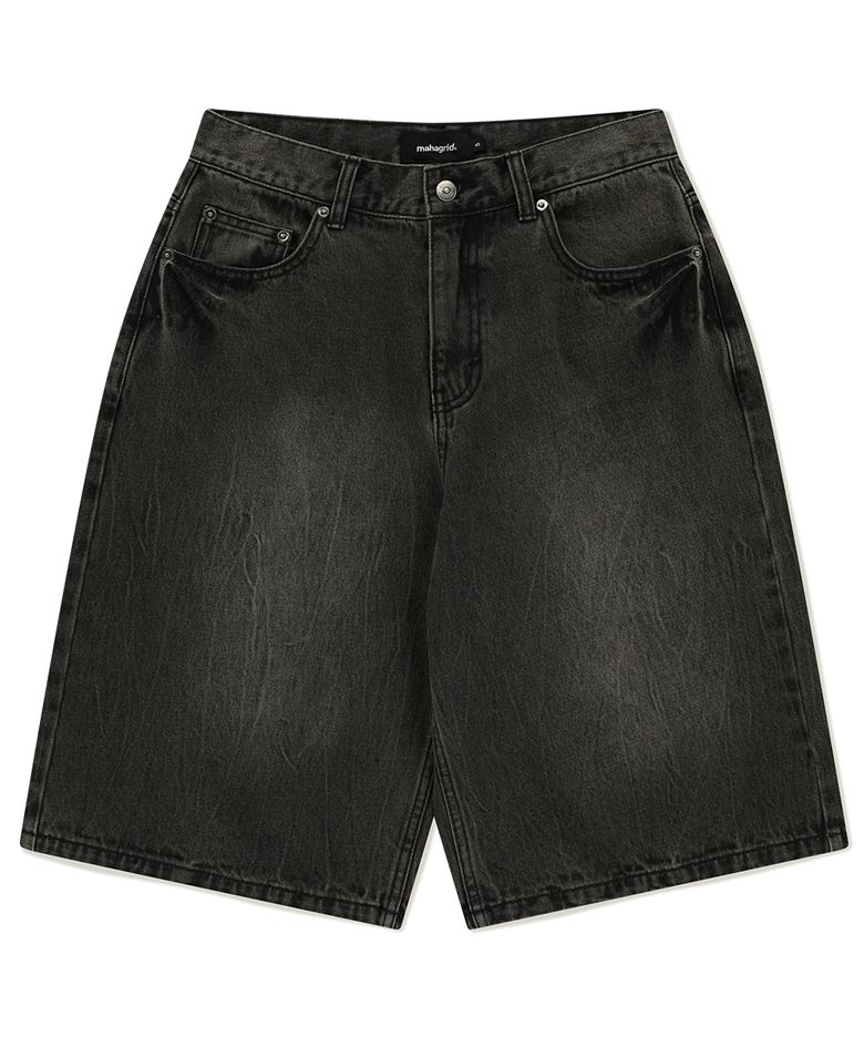 MUD WASHING DENIM SHORT BLACK(MG2FMMD170A)