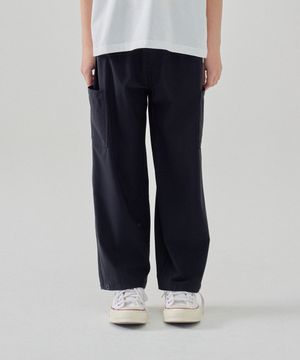 우븐 트리코트 카고 롱팬츠 블랙 LK2502PT02BK