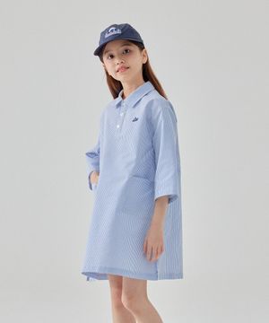 히코리패턴 여름 원피스 블루 LK2502OP70BL