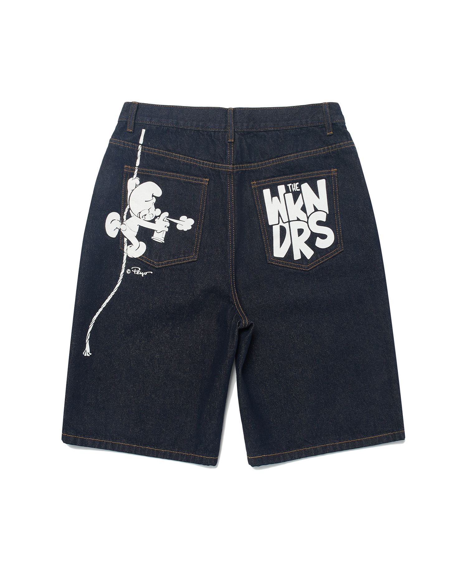 ★2025SS新作★WKNDRS X SMURFS★PAINTER DENIM SHORTS MUSINSA | WKNDRS PAINTER DENIM SHORTS (DENIM)