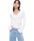 DRAPED HENLEY TOP (WHITE)