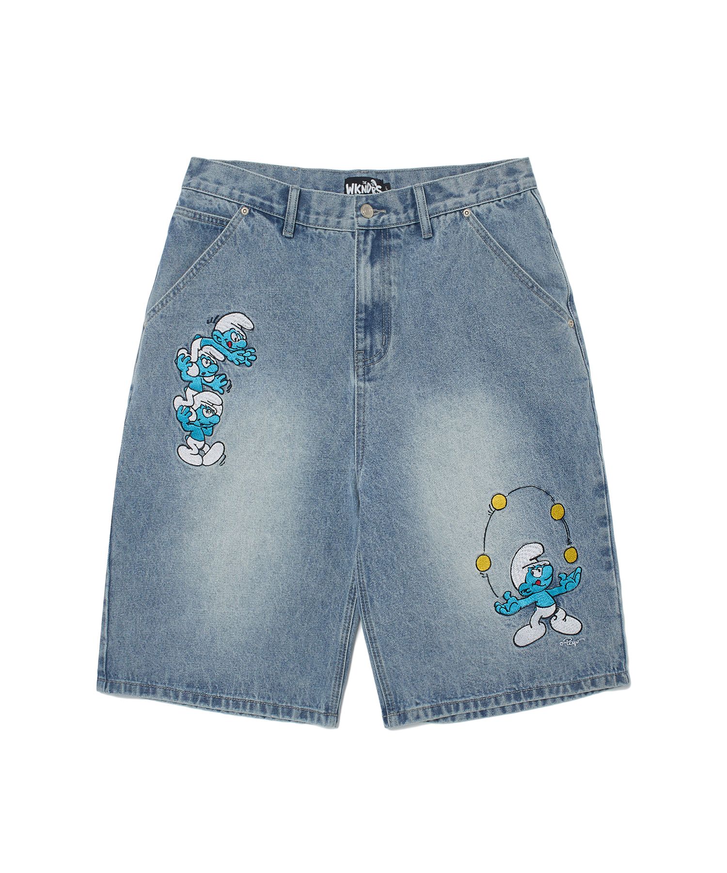 ★2025SS新作★WKNDRS X SMURFS★CARNIVAL DENIM SHORTS WKNDRS® x The Smurfs™ | 공식 온라인 스토어