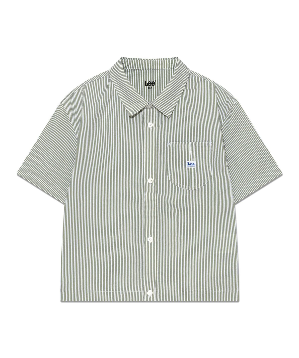 리 키즈(LEE KIDS) 반소매자켓형 시어서커 셔츠 그린 LK2502SS05GN
