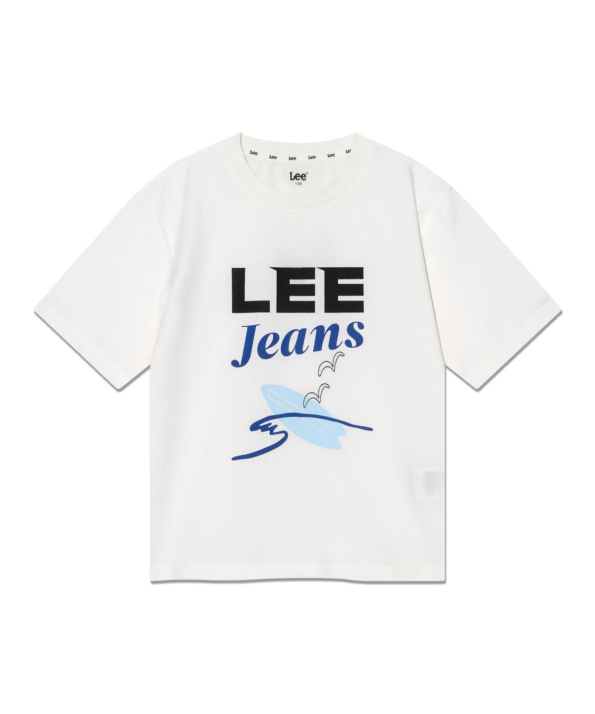 리 키즈(LEE KIDS) 베이직 리진스 반팔티셔츠 화이트 LK2502ST24WH