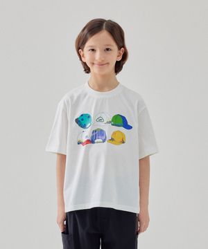 루즈핏 볼캡 반팔티 화이트 LK2502ST19WH