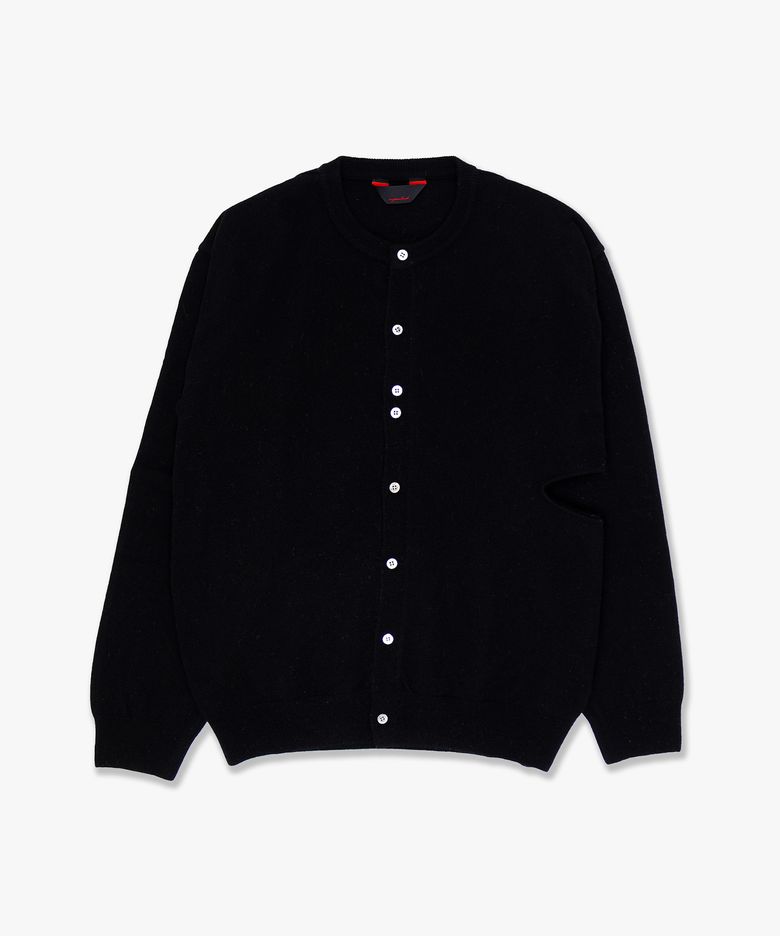 ORCHID ROUND CARDIGAN - BLACK
