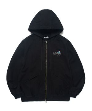 HOODED CANVAS JACKET (BLACK)