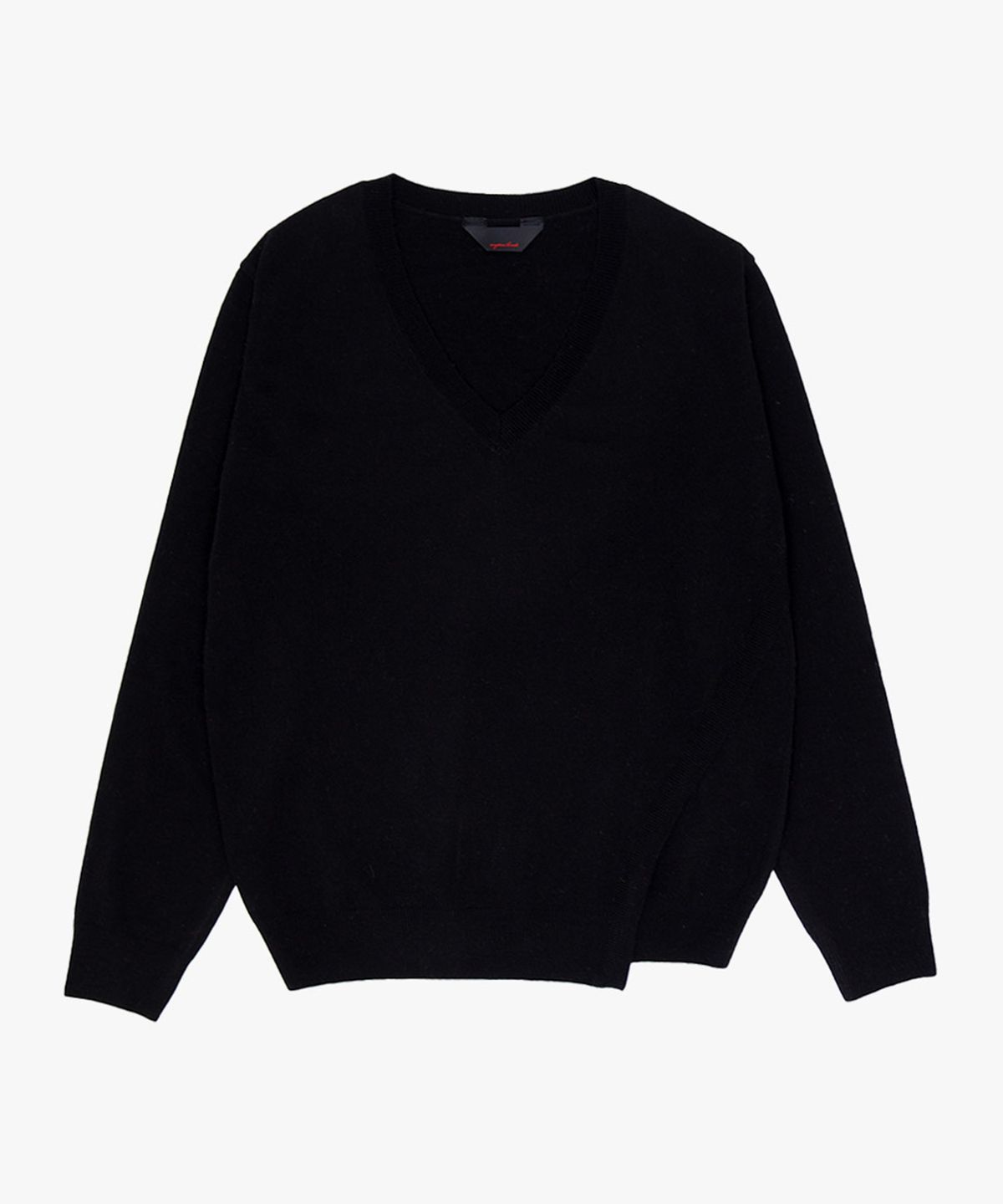 애니타임로릭(ANYTIME LOREAK) CAMELLIA V-NECK - BLACK