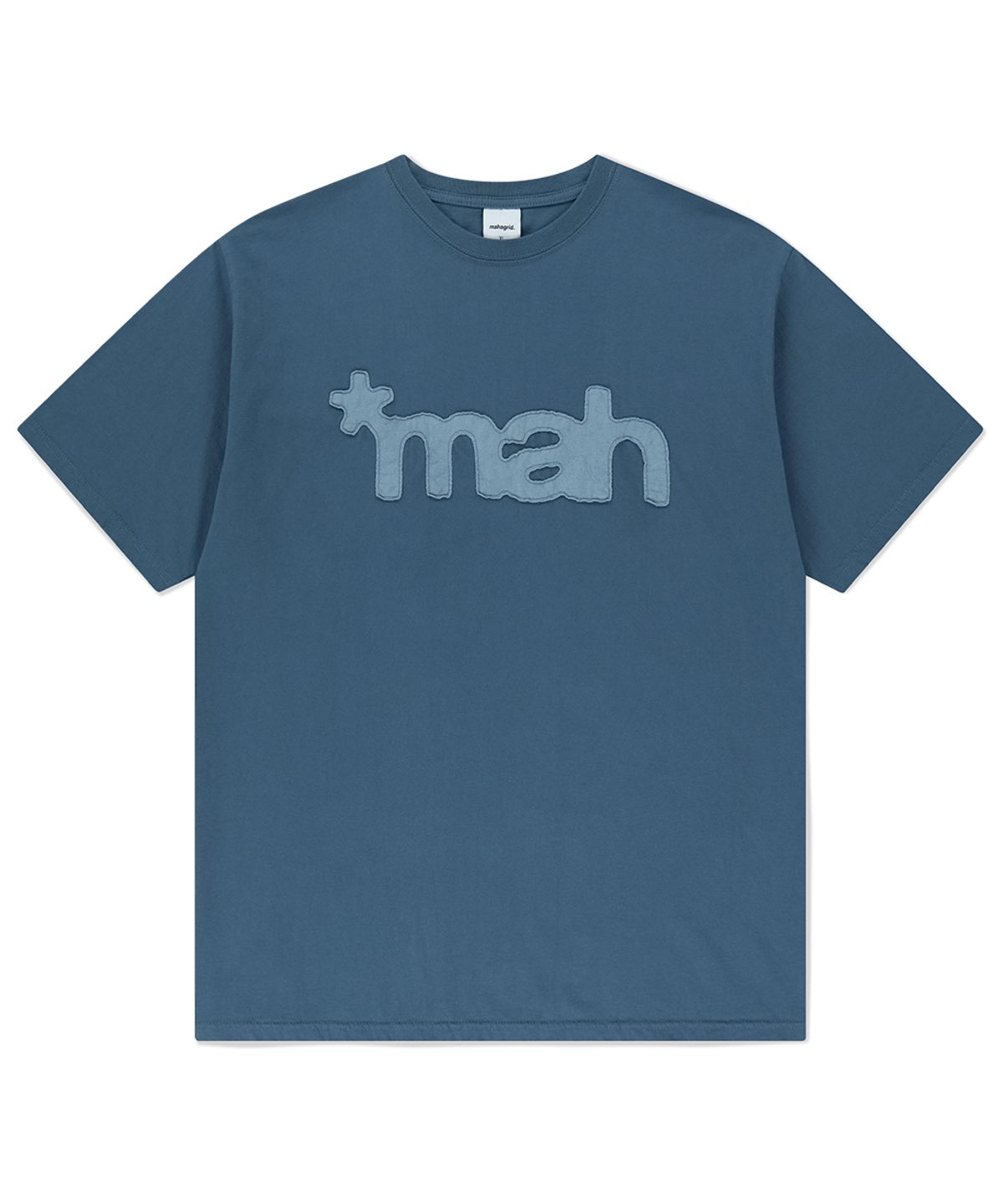 마하그리드(MAHAGRID) mah CUT OFF APPLIQUE TEE BLUE(MG2FMMT523A)