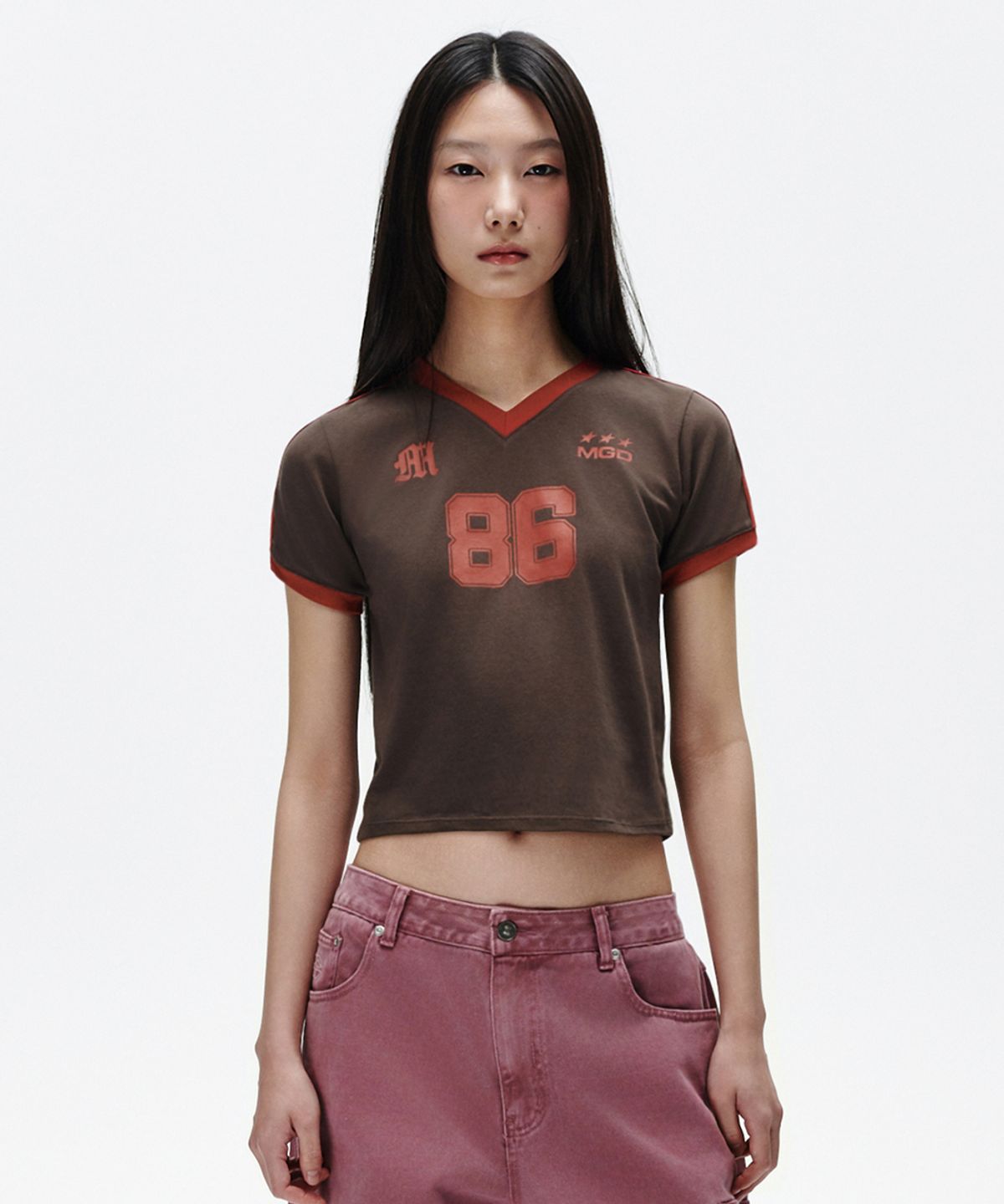 마하그리드(MAHAGRID) FOOTBALL RINGER TEE BROWN(MG2FMFT587A)