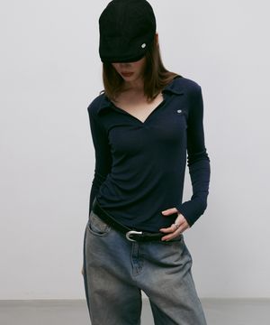 쉬어 슬림 카라탑(딥네이비)