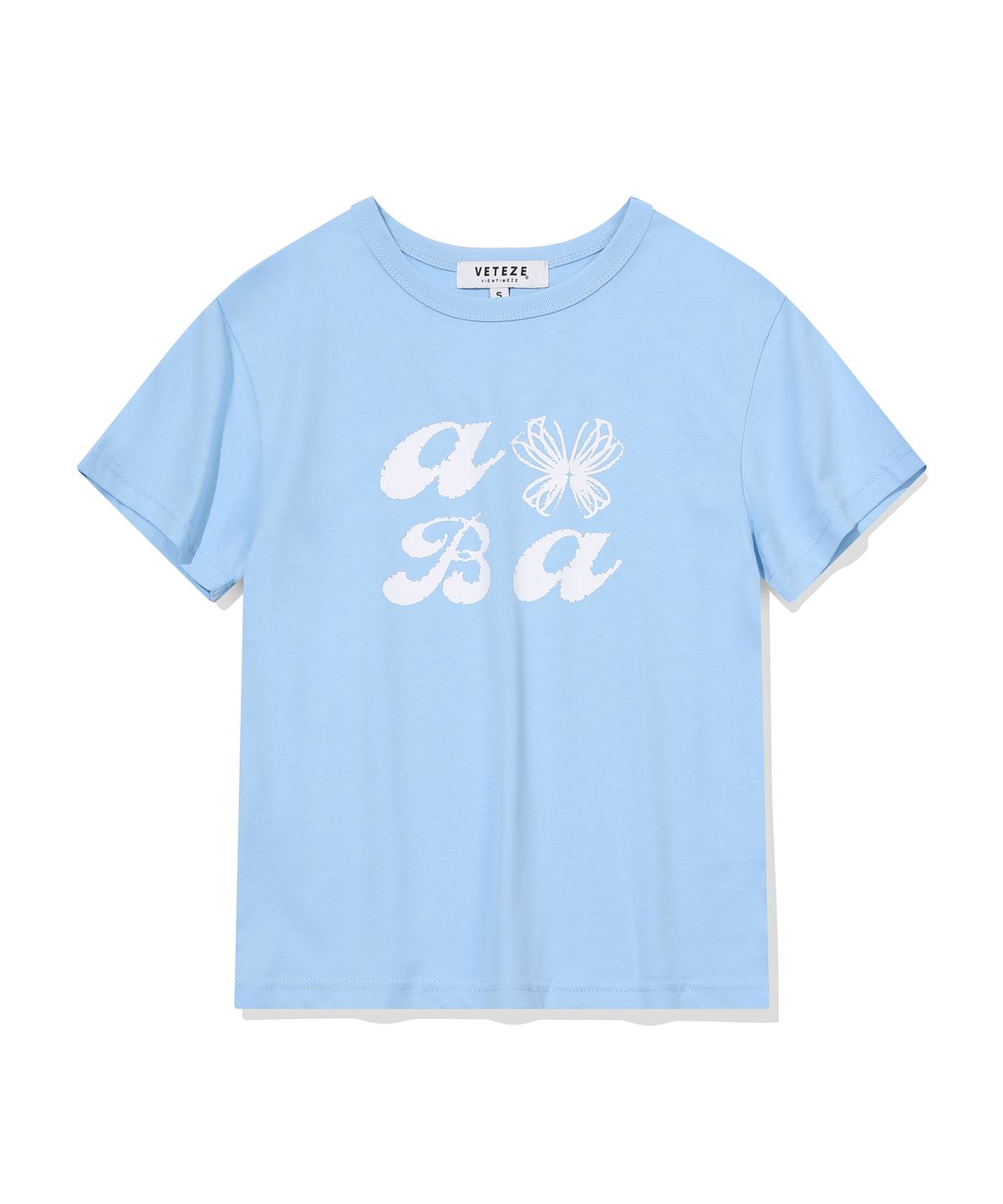 베테제(VETEZE) 오브에 ABA 스타리본 하프 티셔츠 (LIGHT BLUE)
