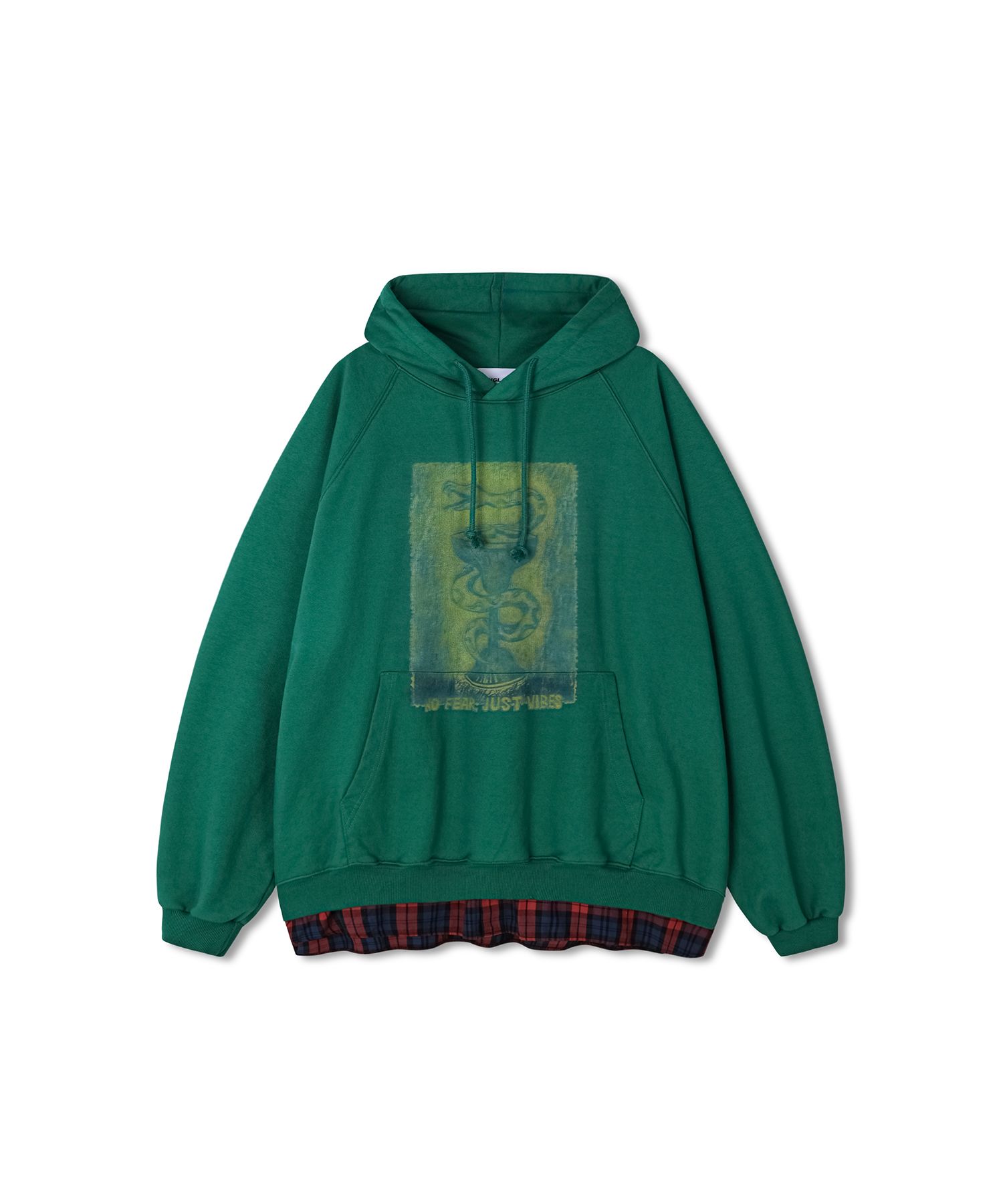 【ANGLAN】25SS★ [AG] Snake Print Shirt Layered Hoodie MUSINSA | ANGLAN Snake Print Shirt Layered Hoodie - Green