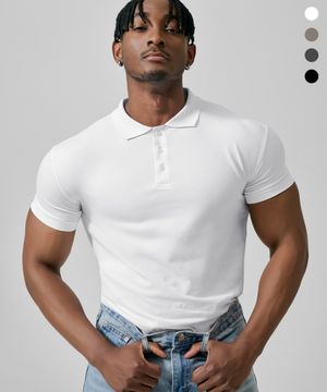 코튼 피케 폴로 머슬핏 카라 반팔 티셔츠_4color