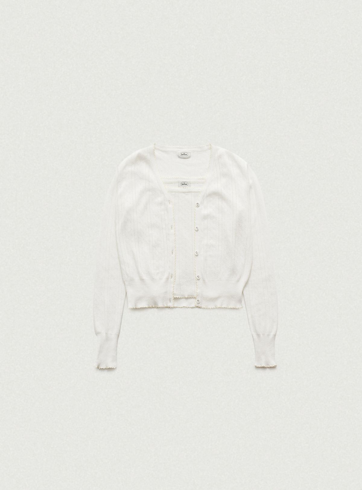 더바넷(THEBARNNET) Cotton Eyelet Knit Cardigan Ensemble With Sleeveless Top_Ivory